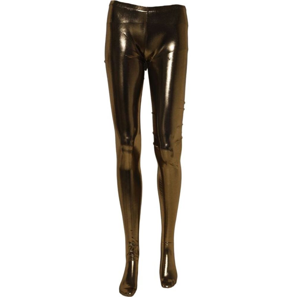 Dolce & Gabbana Gold Metallic Leggings Pantyhose Stockings Women's Socks
